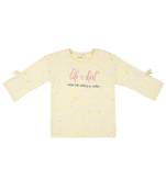 Yellow Printed Cotton Kids Tops