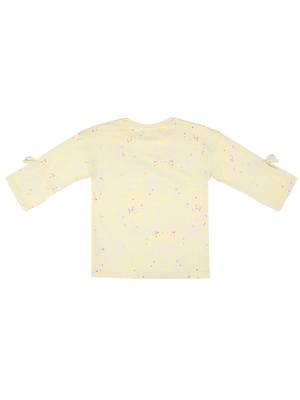 Yellow Printed Cotton Kids Tops 2