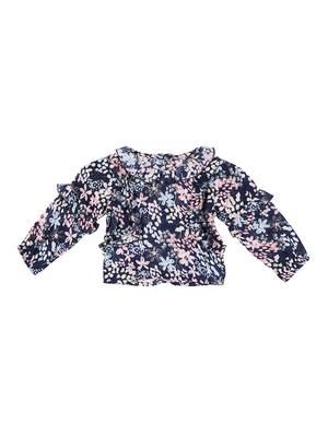 Blue Printed Viscose Kids Tops 1
