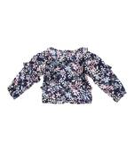 Blue Printed Viscose Kids Tops
