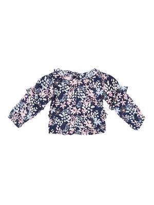 Blue Printed Viscose Kids Tops 2