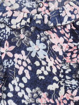 Blue Printed Viscose Kids Tops 3