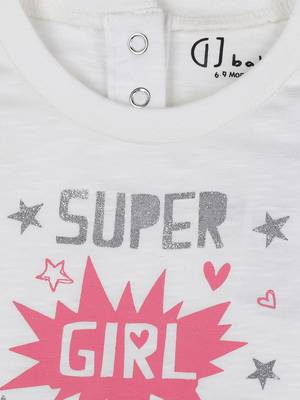 White Printed Cotton Girls Dresses 3