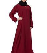 Maroon Matt Nida Plain Abaya