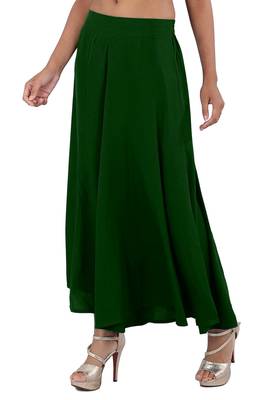 Green plain viscose palazzo-pants 1