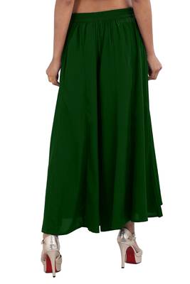 Green plain viscose palazzo-pants 2