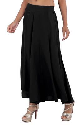 Black plain viscose palazzo-pants 1