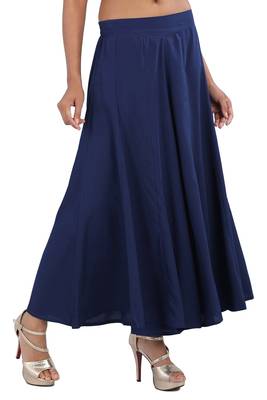Blue plain viscose palazzo-pants 3