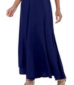 Royal-blue plain viscose palazzo-pants