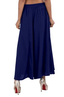 Royal-blue plain viscose palazzo-pants 2