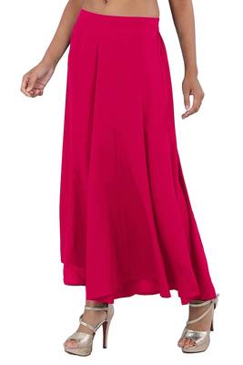 Magenta plain viscose palazzo-pants 1