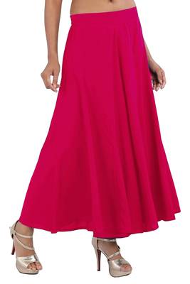 Magenta plain viscose palazzo-pants 3