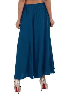Sky-blue plain viscose palazzo-pants 2