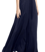 Blue plain viscose palazzo-pants