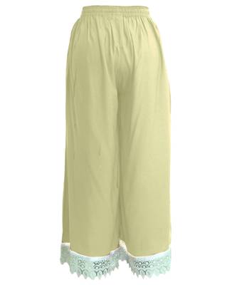 Cream plain viscose palazzo-pants 2