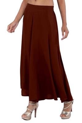 Maroon plain polyester palazzo-pants 1