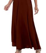 Maroon plain polyester palazzo-pants