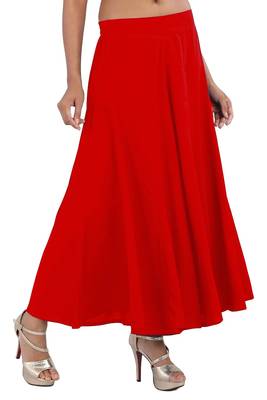 Red plain polyester palazzo-pants 3