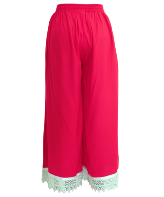 Magenta plain viscose palazzo-pants 2