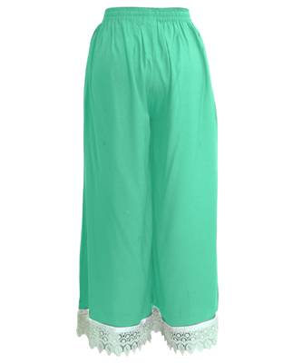 Teal plain viscose palazzo-pants 2