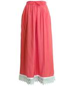 Pink plain viscose palazzo-pants