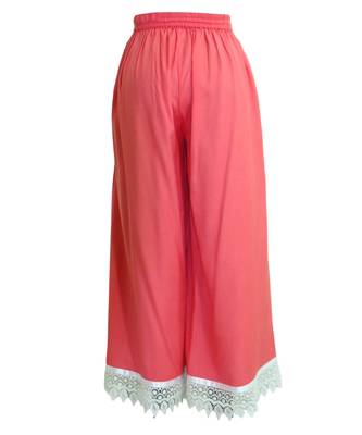 Pink plain viscose palazzo-pants 2