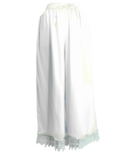 White plain viscose palazzo-pants