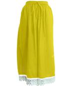 Yellow plain viscose palazzo-pants