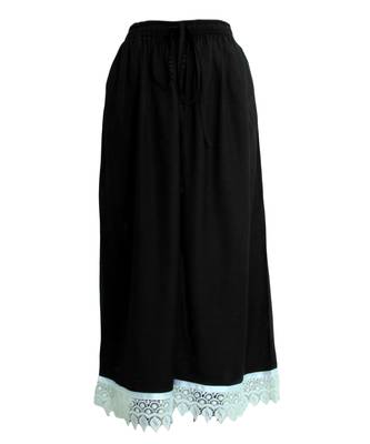 Black plain polyester palazzo-pants 1