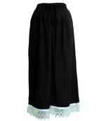 Black plain polyester palazzo-pants