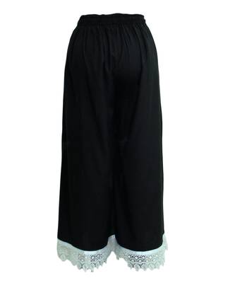 Black plain polyester palazzo-pants 2