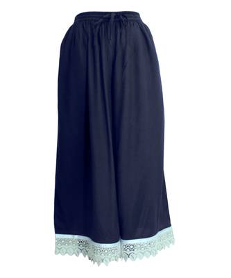 Blue plain polyester palazzo-pants 1