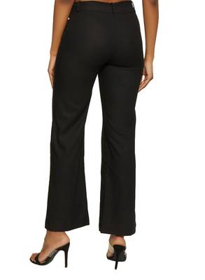 Black plain polyester trousers 2