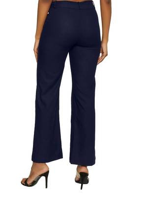 Blue plain polyester trousers 2
