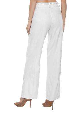 White plain polyester trousers 2
