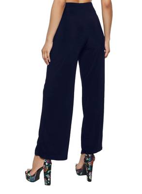 Blue plain polyester trousers 2