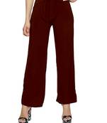 Maroon plain polyester trousers