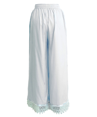 White plain polyester palazzo-pants 2