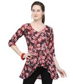 Red printed polyester tunics