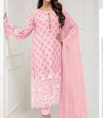 Light-pink embroidered georgette salwar