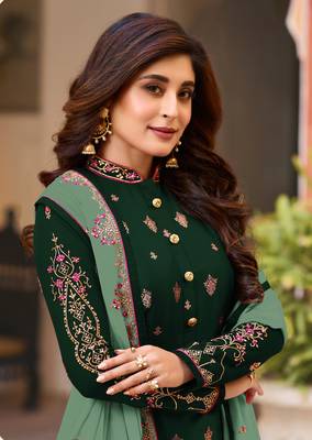 Green embroidered silk salwar 2