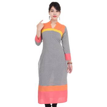 Women Black Printed Straight Kurta 2