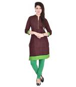 Women Green Printed Straight Kurta