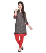 Women Red Printed Straight Kurta