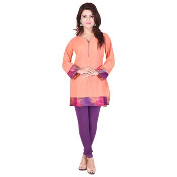 Women Orange Printed Straight Kurta 2