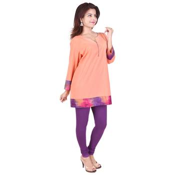 Women Orange Printed Straight Kurta 3