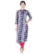 Women blue Printed Straight Kurta