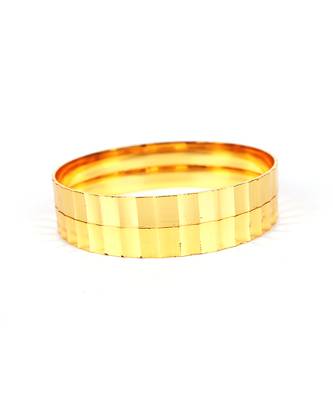 Gold Plated Traditional Designer Plain Bangles Set Of 2 3