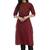 maroon plain dupion kurti