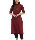 maroon plain dupion kurti